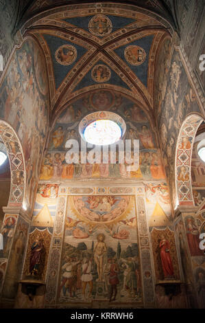 Affresco Antico Testamento ciclo e Nuovo Testamento ciclo nella Collegiata romanica di Santa Maria Assunta (Collegiata dell Assunzione di Maria) in Hi Foto Stock