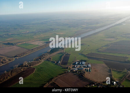 Nord-Ostsee-Kanal, vista aerea. Foto Stock