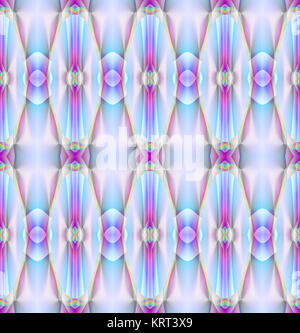 Geometrica astratta sfondo senza giunture. Ellissi regolari e a losanga in azzurro, viola e sfumature violacee, lucido e sognante. Foto Stock