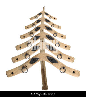 Bizzarro albero di Natale dal vecchio giogo di un pezzo di legno Foto Stock