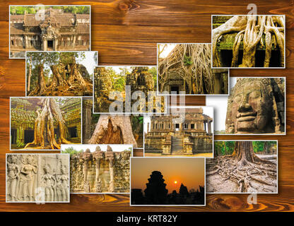 Il collage di immagini di Angkor Wat in Cambogia Foto Stock