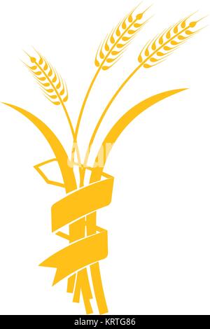 Spighe di grano, orzo o vettore di segale visual icone grafiche, ideale per il confezionamento di pane, etichette di birra ecc. Illustrazione Vettoriale