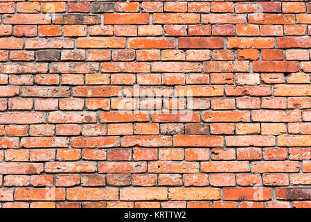 Sfondo di un vecchio rosso muro di mattoni Foto Stock