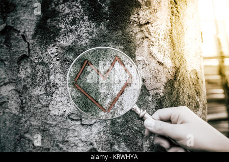 Trovare il vero amore,cross elaborati i colori. Foto Stock