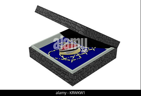 herzmedallion in casket libero Foto Stock