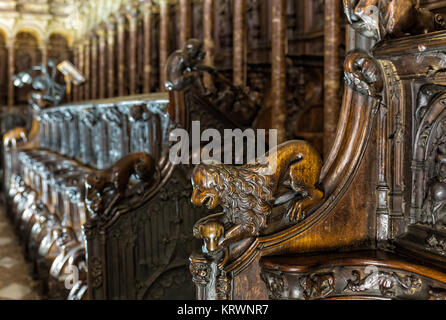 Dettaglio del coro della cattedrale di Toledo. Spagna. Foto Stock