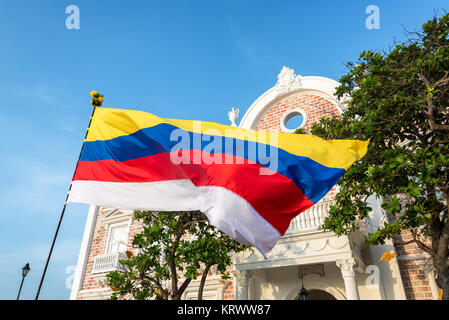 Bandiera colombiana di Cartagena Foto Stock