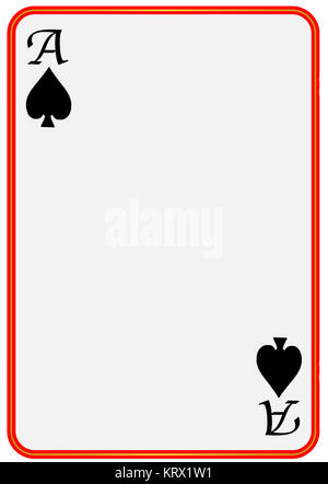 Blank carta da gioco Ace picche Foto Stock