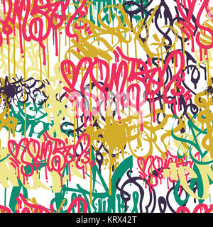 Graffiti colorato modello senza giunture Foto Stock