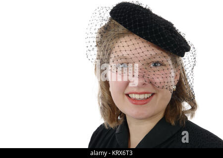 Ritratto di una donna bellissima con abiti vintage Foto Stock