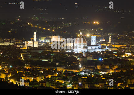 Firenze vista notturna Foto Stock