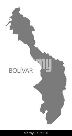 Bolivar mappa Colombia in grigio Foto Stock