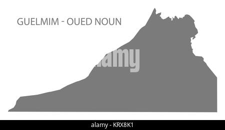 Guelmim - Oued sostantivo Marocco Mappa grigio Foto Stock