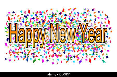 Felice anno nuovo a coriandoli Foto Stock