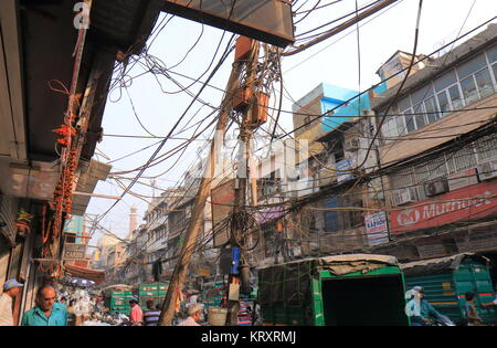 La Vecchia Delhi downtown area cityscape in India. Foto Stock