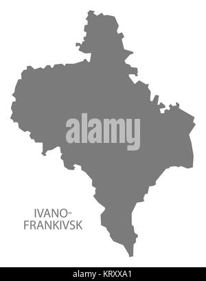 Ivano-Frankivsk Ucraina Mappa grigio Foto Stock