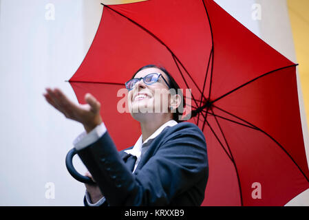 Imprenditrice ombrello Foto Stock