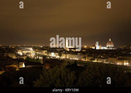 Firenze vista notturna Foto Stock