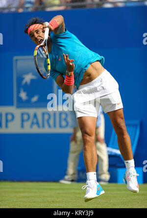 Londra, Inghilterra - 16 giugno: Rafael Nadal durante il giorno due di Aegon campionati a Queen's Club a giugno 16, 2015 a Londra, Inghilterra. Persone: Rafael Nadal Foto Stock