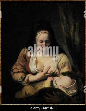 Ferdinand Bol (1616-1689). Pittore olandese. Donna un allattamento neonato. Galleria Nazionale. Oslo. La Norvegia. Foto Stock