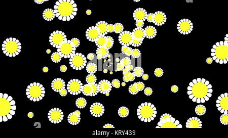 La Computer Grafica di sfondo di fiori. Il bianco e il giallo il colore Foto Stock