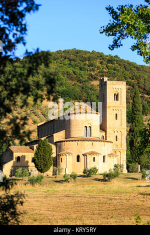 Abbazia di Sant Antimo, Val d'Orcia, Toscana, Italia Foto Stock