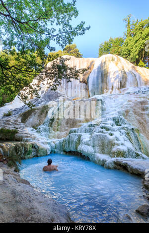 Bagni San Filippo, Val d'Orcia, Toscana, Italia Foto Stock