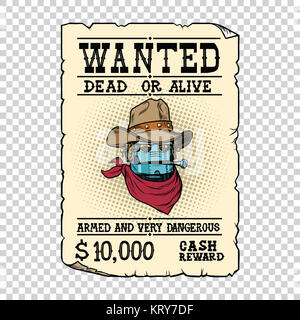 Robot steampunk cowboy wild west bandit vivo o morto Foto Stock