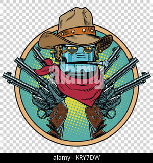 La Pop art steampunk gangster robot ritratto Foto Stock