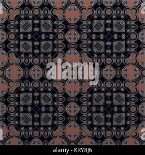 Raster senza giunture pattern in stile orientale fiore mosaico per la carta da parati, sfondi, arredamento per gli arazzi Foto Stock