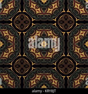 Raster senza giunture pattern in stile orientale psichedelico di fiori mosaico per la carta da parati, sfondi, arredamento per gli arazzi Foto Stock