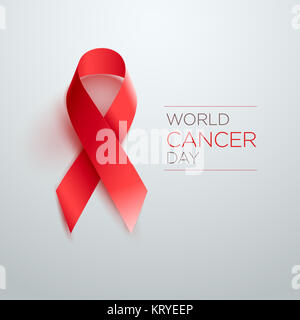Mondo il cancro giorno Ribbon Foto Stock