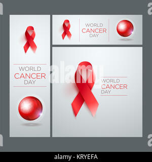 Mondo il cancro giorno Ribbon Foto Stock