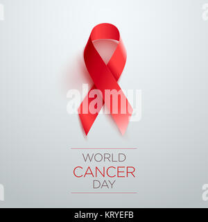 Mondo il cancro giorno Ribbon Foto Stock