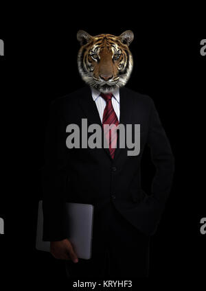 Uomo d affari con testa di animale Foto Stock