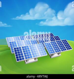 Energia Solare energia rinnovabile celle di fattoria Illustrazione Vettoriale