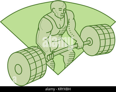 Sollevamento Weightlifter Barbell ingresso linea mono Foto Stock