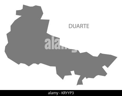 Duarte Repubblica Dominicana Mappa grigio Foto Stock