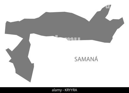 Samana Repubblica Dominicana Mappa grigio Foto Stock