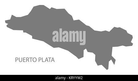 Puerto Plata Repubblica Dominicana Mappa grigio Foto Stock
