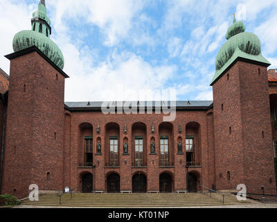 Vista del Municipio (Stadshuset) da cortile Foto Stock