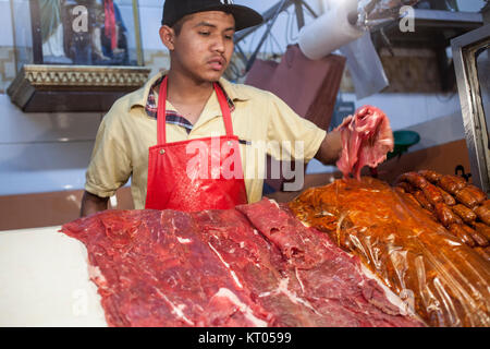 Carne Asada Hall, 20 novembre del mercato , città di Oaxaca, Oaxaca, Messico Foto Stock