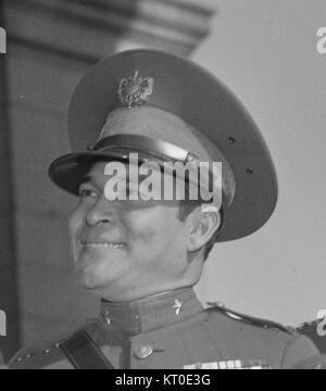 Questa immagine ritagliata di Fulgencio Batista, capo militare cubano e dittatore, scattata nel 1938. Il governo di Batista segnò un significativo cambiamento politico a Cuba durante il XX secolo. Foto Stock