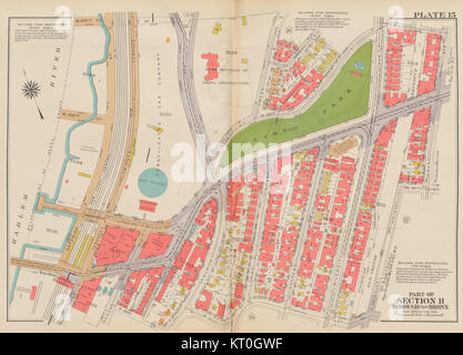 Bromley Bronx Plate 15, pubblicata nel 1938, è una mappa storica che mostra sezioni dettagliate del Bronx a New York. Fornisce informazioni sullo sviluppo della città durante l'inizio del XX secolo. Foto Stock