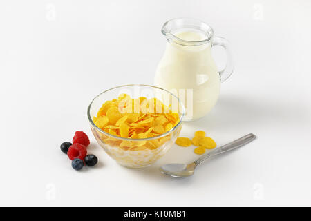 Corn flakes con latte Foto Stock