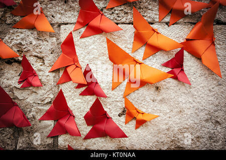 Uccelli di origami Foto Stock