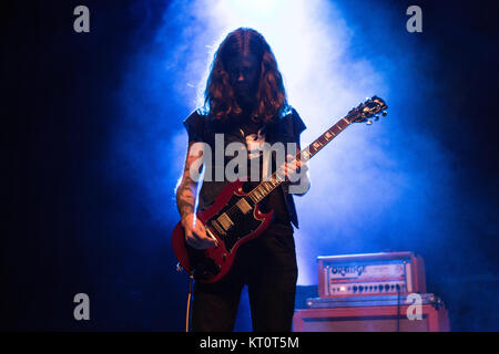 La American rock band cittadino elettrico esegue un concerto dal vivo a Sentrum scena in Oslo. Qui il chitarrista Ross Dolan è visto dal vivo sul palco. Norvegia, 05/05 2016. Foto Stock