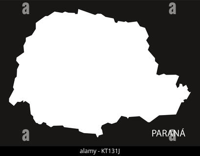 Parana Brasile Mappa black invertiti Foto Stock