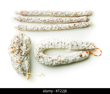 Saporito salame con muffa bianca. Foto Stock