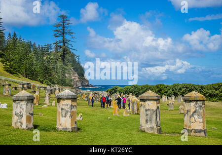 Isola Norfolk, australiano territorio esterno, Kingston, la storica Isola Norfolk cimitero comprende tombe dei carcerati, soldati e Pitcairn Islan Foto Stock